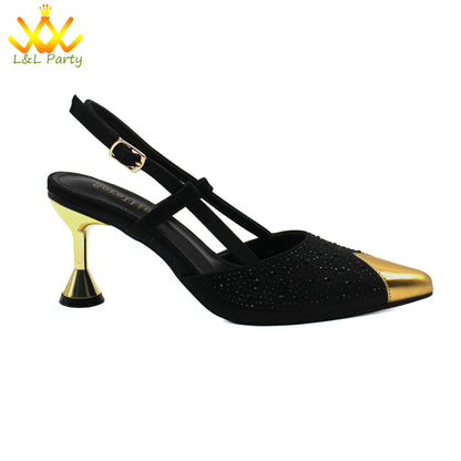 Sky Blue Color High Quality New Arrivals 2024 Italian Desing African Women Shoes and Bag Set Sweet Style Super Heels for Wedding