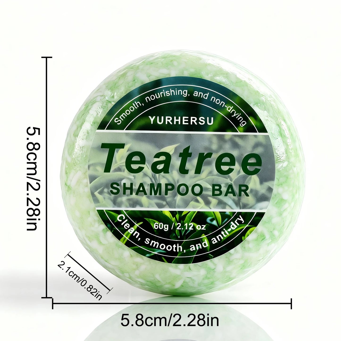 Natural Tea Tree Shampoo Bar Oil Control Anti Dandruff Refreshing Scalp Cleansing Solid Shampoo Soap for Oily Flaky Hair