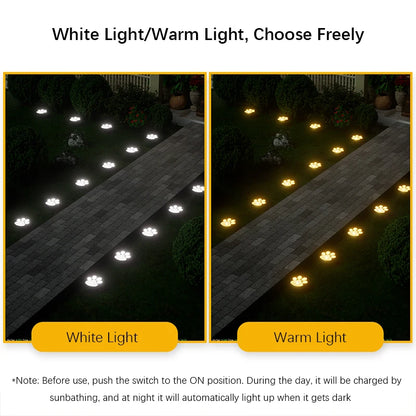 4PCS Dog Claw Solar Outdoor Light LED Energy Saving Lawn Lamp Animal Landscape Lighting for Garden Patio Stairway Camping Decor