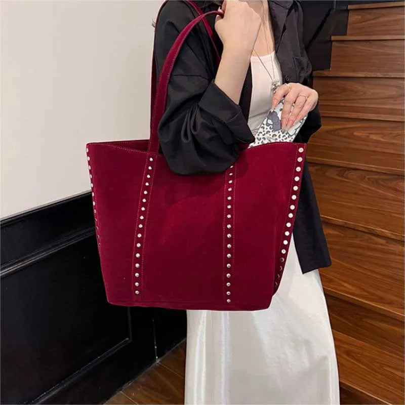 Fashion Microfiber Solid Sewing Shoulder Bags 2025 High Quality Retro Sweet Handbags Brand Sequined Large Capacity Bag for Women