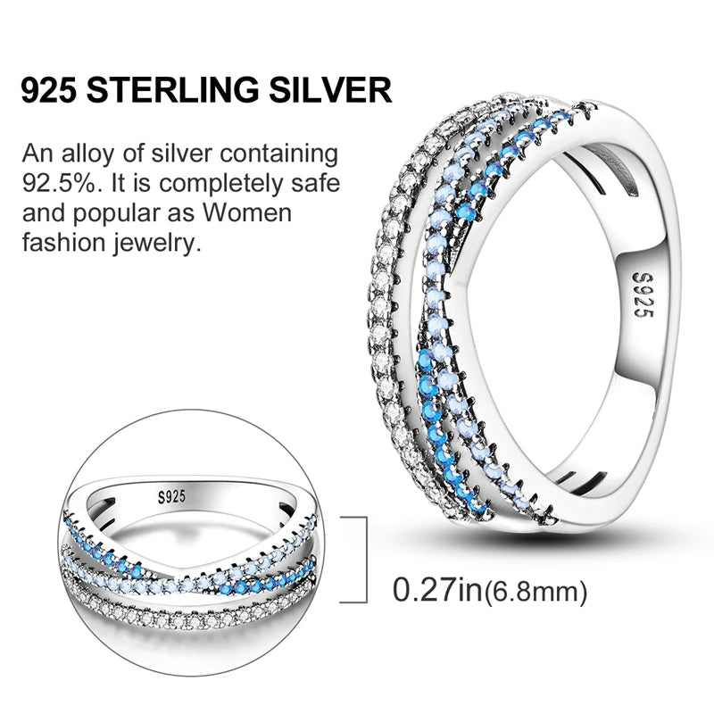 2026 New 925 Sterling Silver Rings Zircon Sparkling CZ Rings Rings For Women Original Wedding Fine Jewelry Accessories Gifts