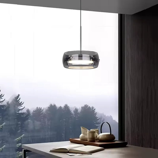 LED Glass Pendant Lamp Home Decoration Chandelier Dining Room Pendant Lights Indoor Tricolor Light Decorative Lighting