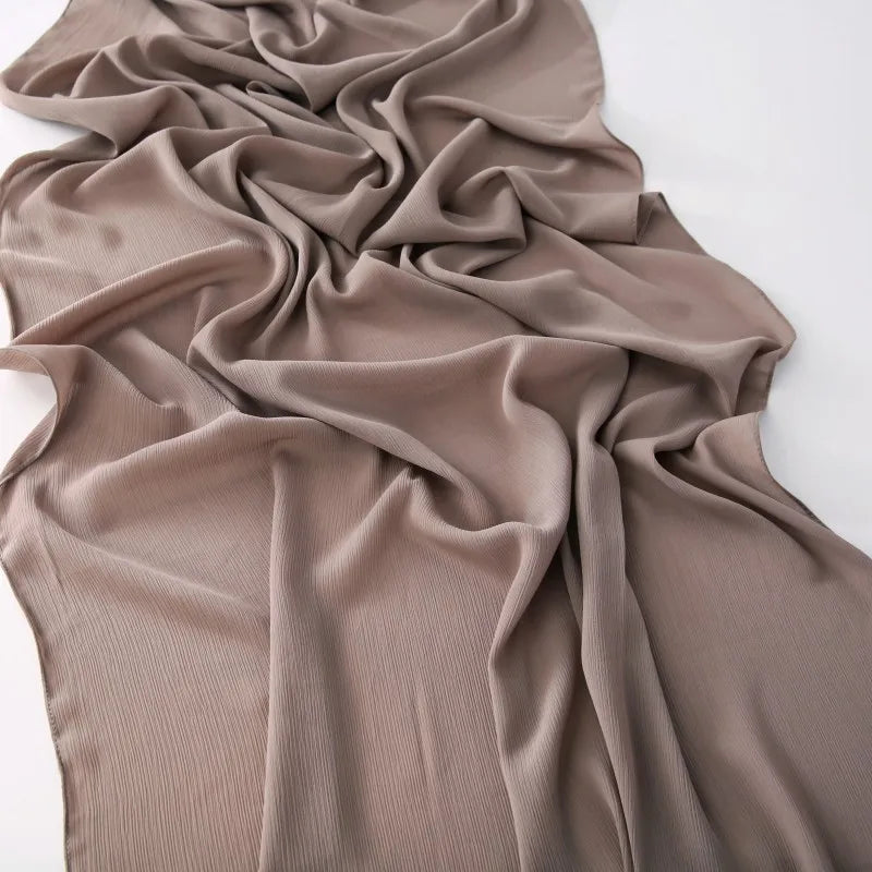 180*70CM Chiffon Hijabs For Woman Soft Long Turban Veil Scarves Muslim Hijab Shawls Islam Women Head Wraps Accessoires Ramadan
