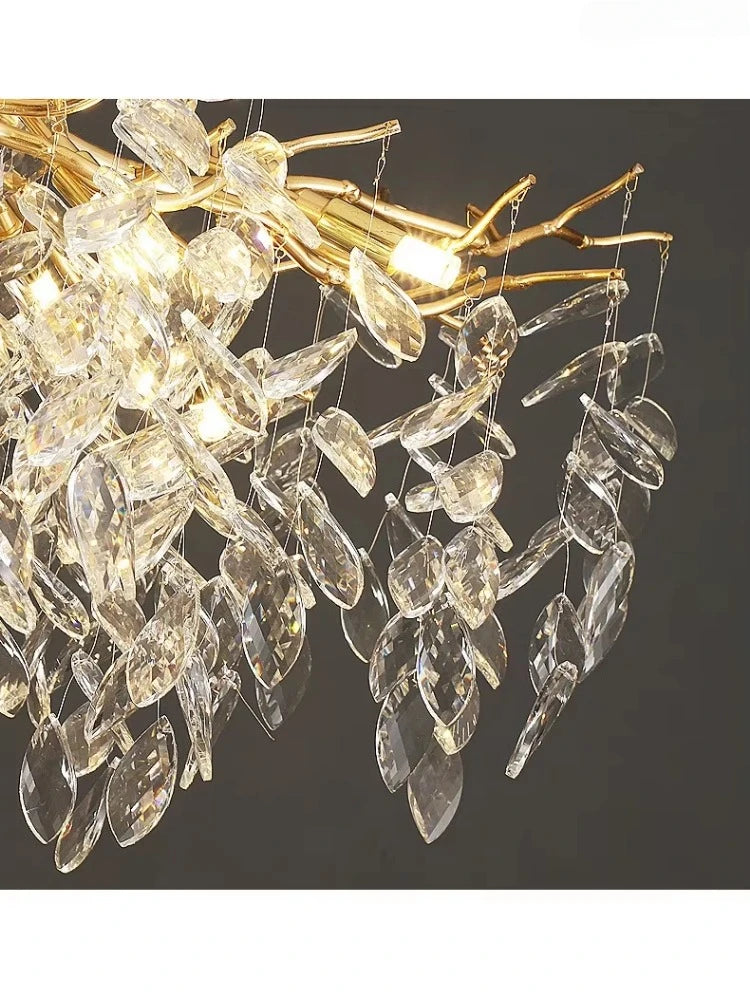 Luxury Modern Crystal Ceiling Chandelier Led Pendant Lamp Dining Table Living Room Bedroom Home Decor Wall Hanging Light Fixture