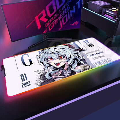 Sexy GirlLED Gaming Mousepads Large Backlight Desk Mat Non-Slip Gamer Mousepad Locking Edge RGB Mouse Pad Luminous Mouse Mat