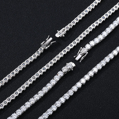 D VVS1 Moissanite Tennis Necklace 2-6MM 925 Sterling Silver Classics for Women Exquisite Jewelry Simulated Diamond Necklaces