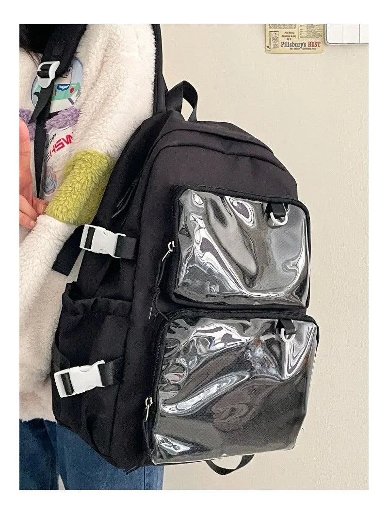 Japanese Kawaii Itabag Women New 2026 Transparent Backpack Women Large Capacity Ita Backpack School Bags for College Student JK