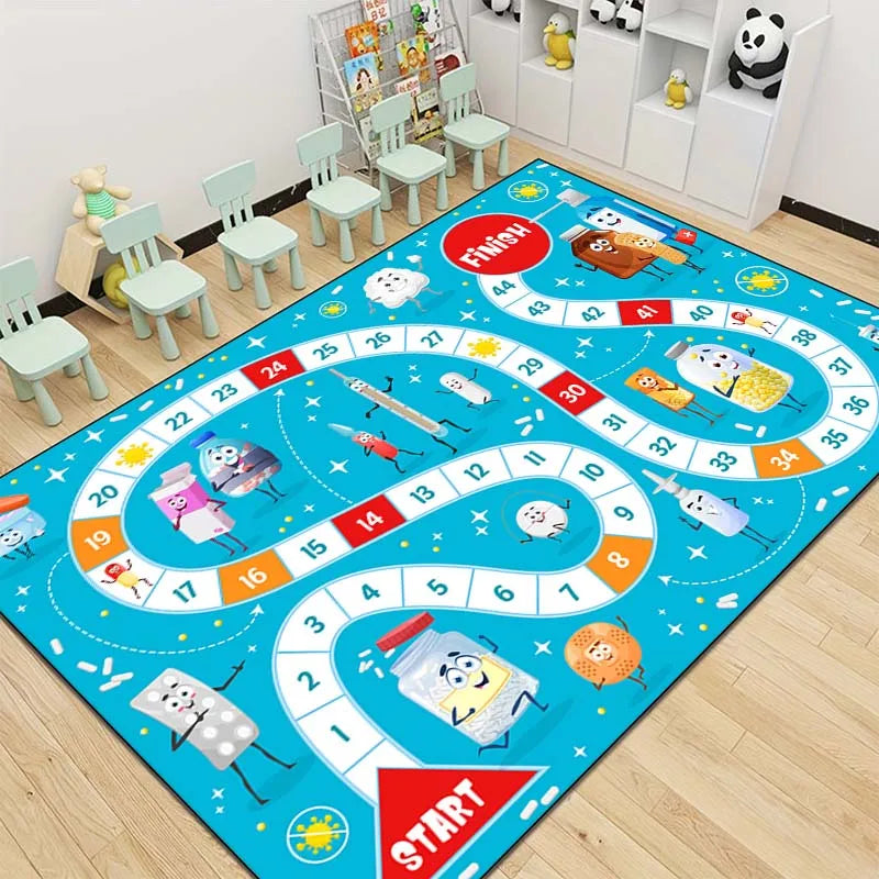 15 Size Snakes and Ladders Game Pattern Rug Carpets for Bedroom Living Room Mat Creative Door Mat Dressing Room Rugs Play Mats
