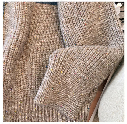 Fat mm200 Pounds Vintage Denim Patchwork Sweater Coat ins Fashion Woman 2024 Autumn and Winter Thickened Loose Niche Cardigan