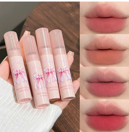 ART VALUE Makeup Sets Include 4Pcs Velvet Matte Lip Mud,1 Pc Blush Palette And 1 Necklace Gift Cosmetics Kits Lasting Lipgloss