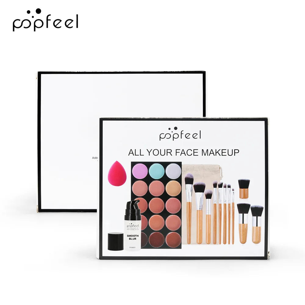 Essential Eye Makeup Set for Beginners Matte&Shimmer Eyeshadow Palette, Mascara, Eyebrow Pencil, Lip Eyeliner,Brush Tool Set Box