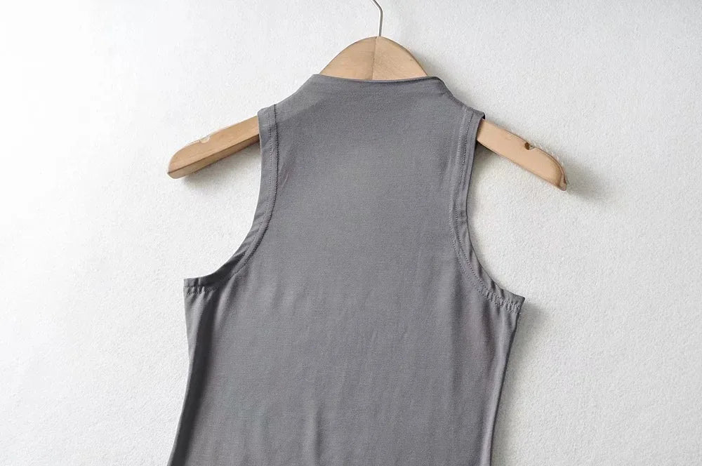 2024 Summer NEW Arrival Women Solid Color Causal Sexy Croped-Top Sleeveless Tank Streetwear