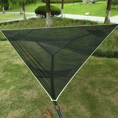Multi‑Person Triangle Hammock Portable Large Family Hammock 2.8‑4M Outdoor Camping Aerial Hammock 150‑200KG Load‑bearing Nylon