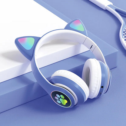 Cat Shaped Wireless Bluetooth Earphones Handsfree Earbuds with Microphone for All Phones Fashion Headphoens Game Headset