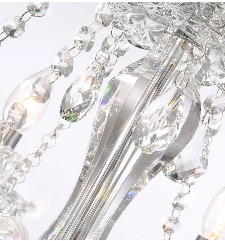 Luxury Living Room Decorate LED Ceiling Pendant Lights Indoor Hanging Lights Fixture Home Crystal Chandeliers Villa Lighting