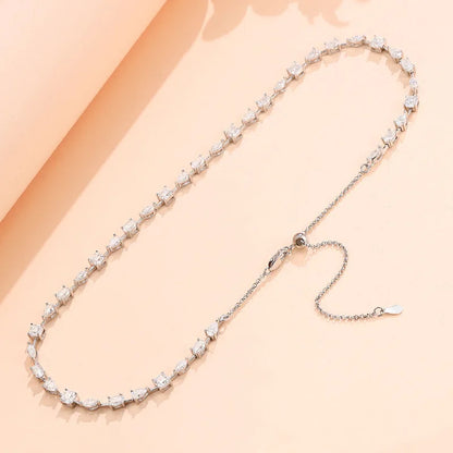 OEVAS 11.45cttw Full Moissanite Choker Necklace for Women S925 Silver Lab Diamond Wedding Party Luxury NeckChain Fine Jewelry