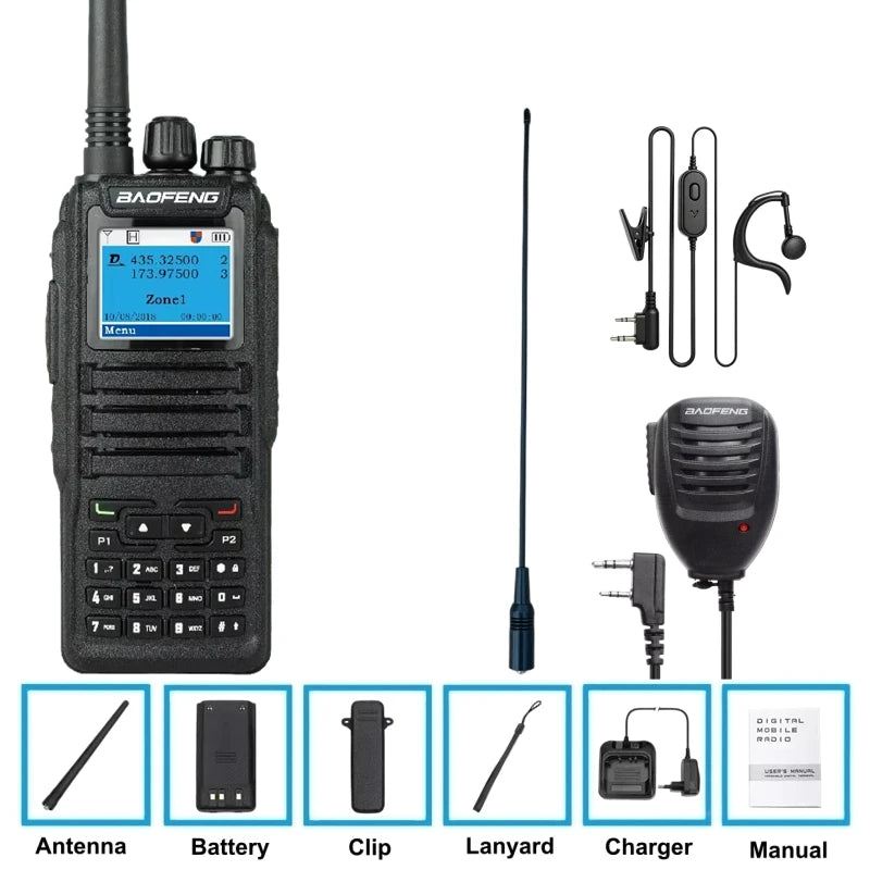 Baofeng Radio Dmr Dm-1701 Open Gd77 Sms 5W Digital Walkie Talkie  Hunting Camping Two-Way Radio