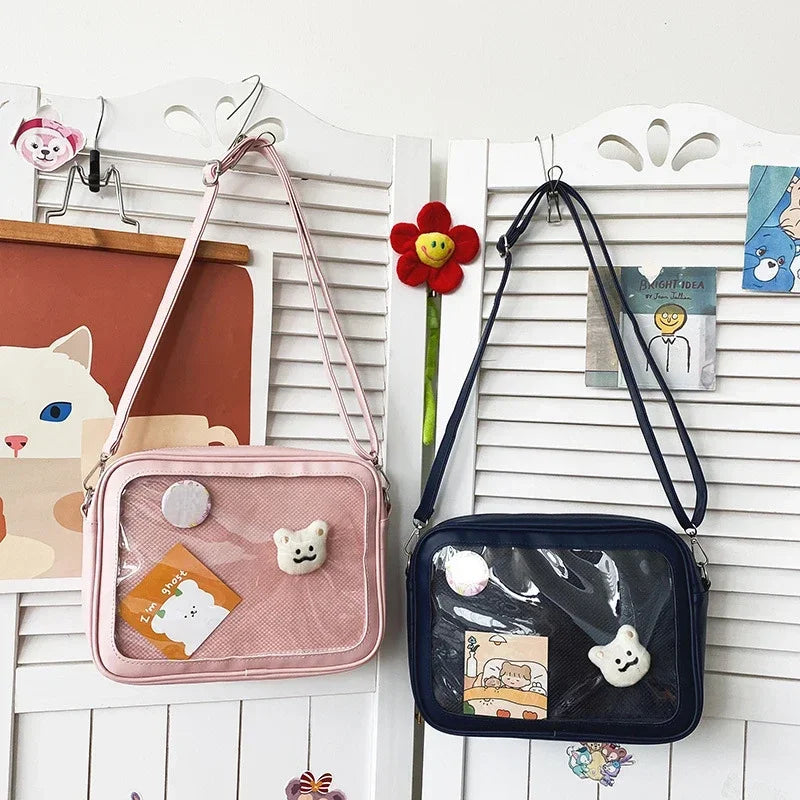 Female Ita Crossbody Bag Womens Transparent Messenger Bag Girls Cute-Lolita Shoulder Bags Teens Fashion Satchels Bag Ins