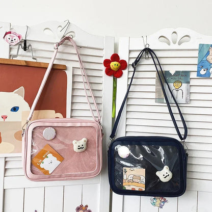Female Ita Crossbody Bag Womens Transparent Messenger Bag Girls Cute-Lolita Shoulder Bags Teens Fashion Satchels Bag Ins