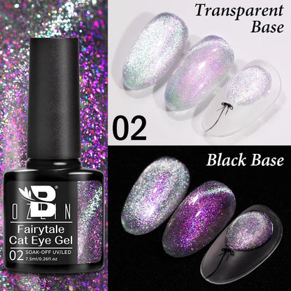 AWStorG 7.5ml Light Color Cat Eye Gel Nail Polish Pink Semi Permanent Glitter Magnetic Gel Soak Off UV LED Varnish Nail Art