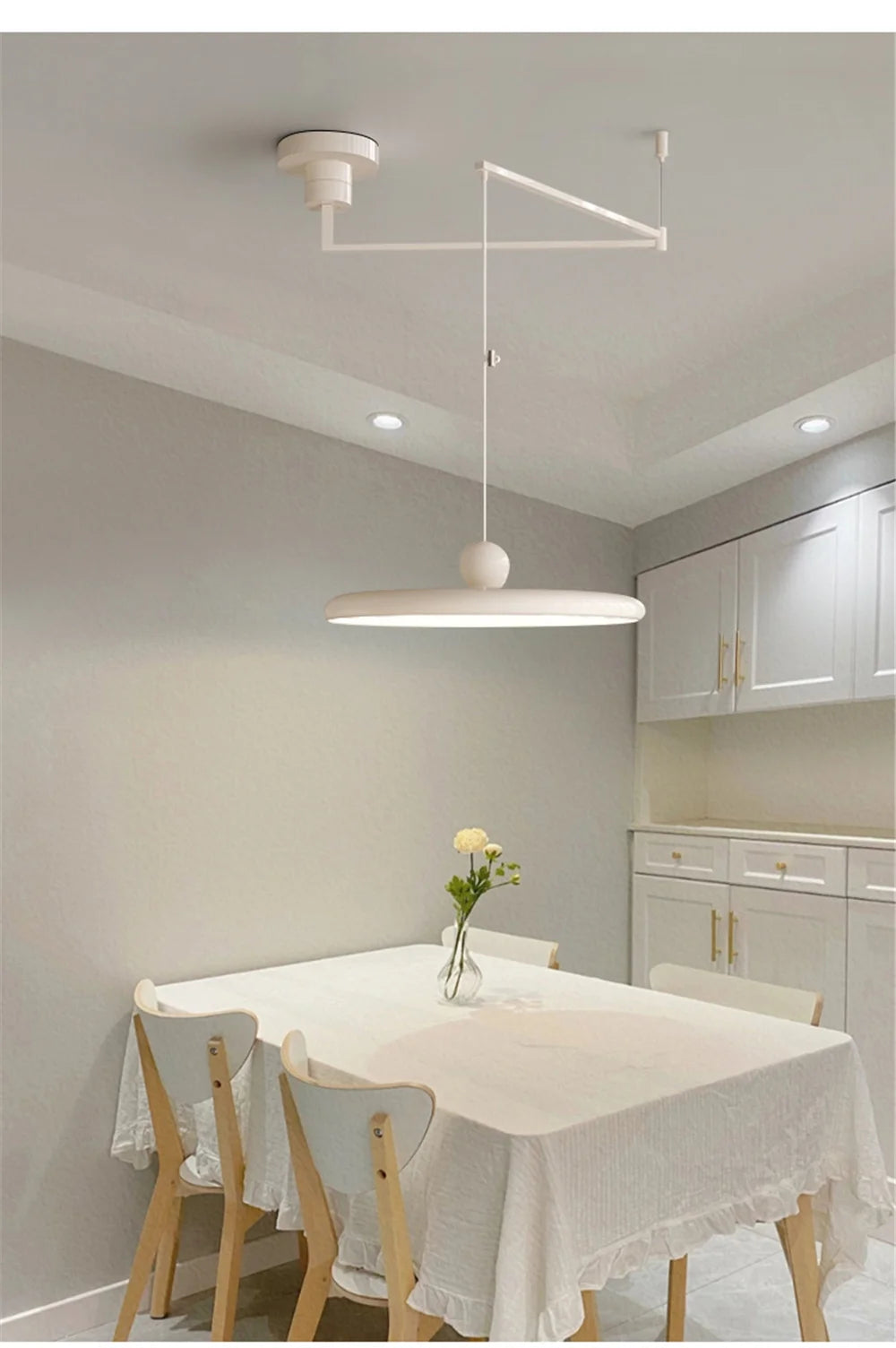 Nordic Cream Iron Swing Arm Lamp Adjustable Rotatable Pendant Wall Light for Bedside Living Room Desk Led Lights