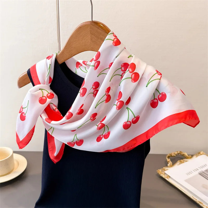 70*70cm Zebra Stripes Print Head Scarf for Women Silk Square Scarves Foulard Bandana Fashion Decorate Hijab Female Neckerchief