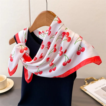 70*70cm Zebra Stripes Print Head Scarf for Women Silk Square Scarves Foulard Bandana Fashion Decorate Hijab Female Neckerchief