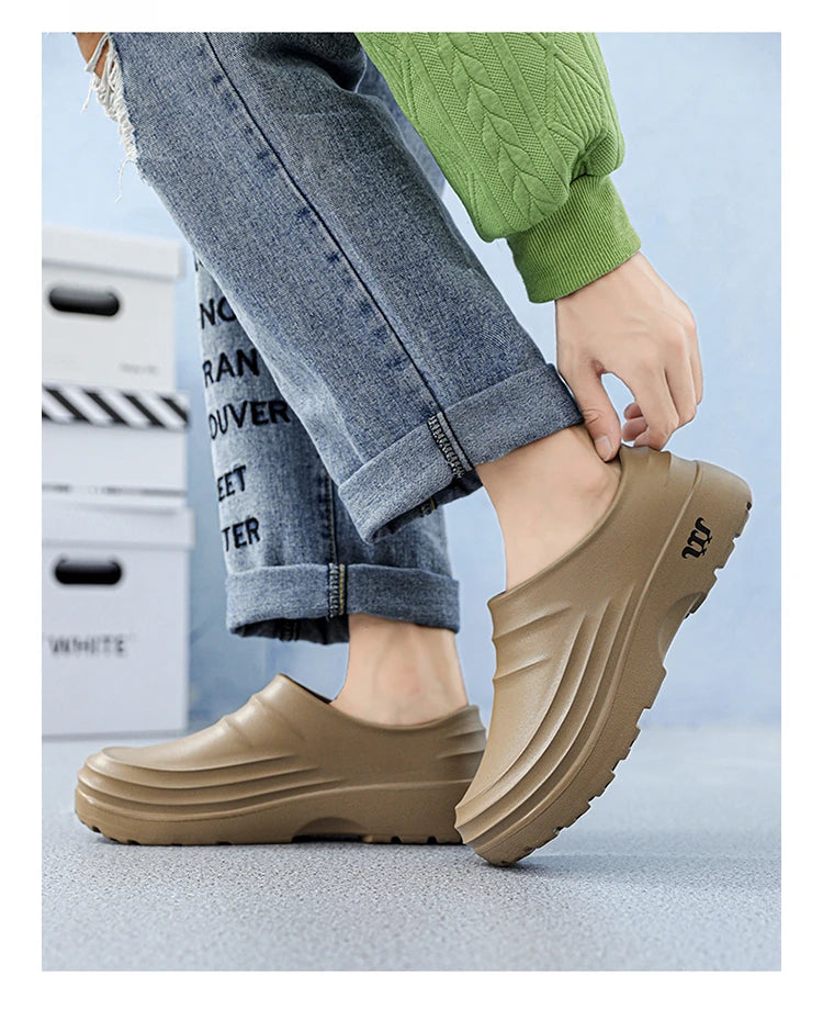 Summer Chef Shoes Anti Slip and Oil Proof Work Shoes Lazy Slippers Casual Trendy Slipper One Step Fashion Garden Shoes For Beach