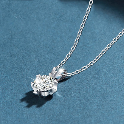 14K Gold Filled GRA Certificate 1-3ct Moissanite Snowflake Pendant 925 Silver Solitaire Necklace For Her Everyday Wear Jewellry