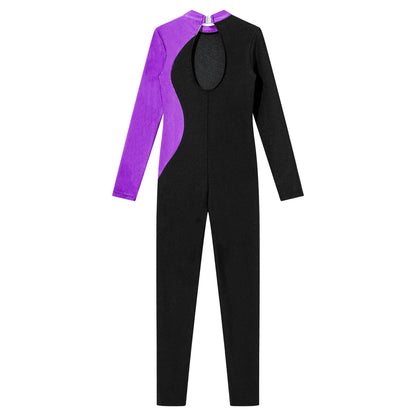 Kids Girls Long Sleeve Gymnastics Leotard Bodysuit Teens Gymnastics Jumpsuit for Girl Children Ballet Dance Costume Dancewear