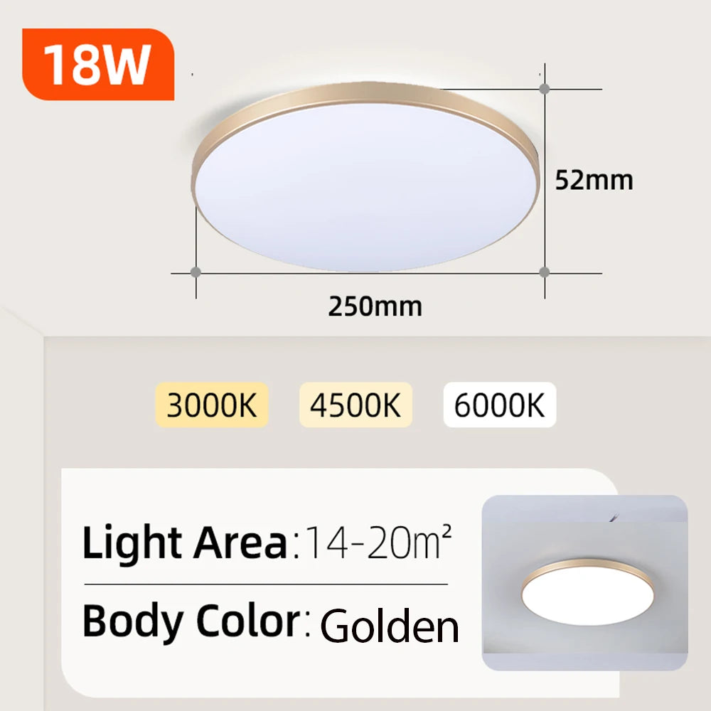 LED Ceiling Lamp 15W~50W Kitchen Light Fixture Bedroom Corridor Lustre Plat Led Lights Living Room Decor 220V Ceiling Chandelier