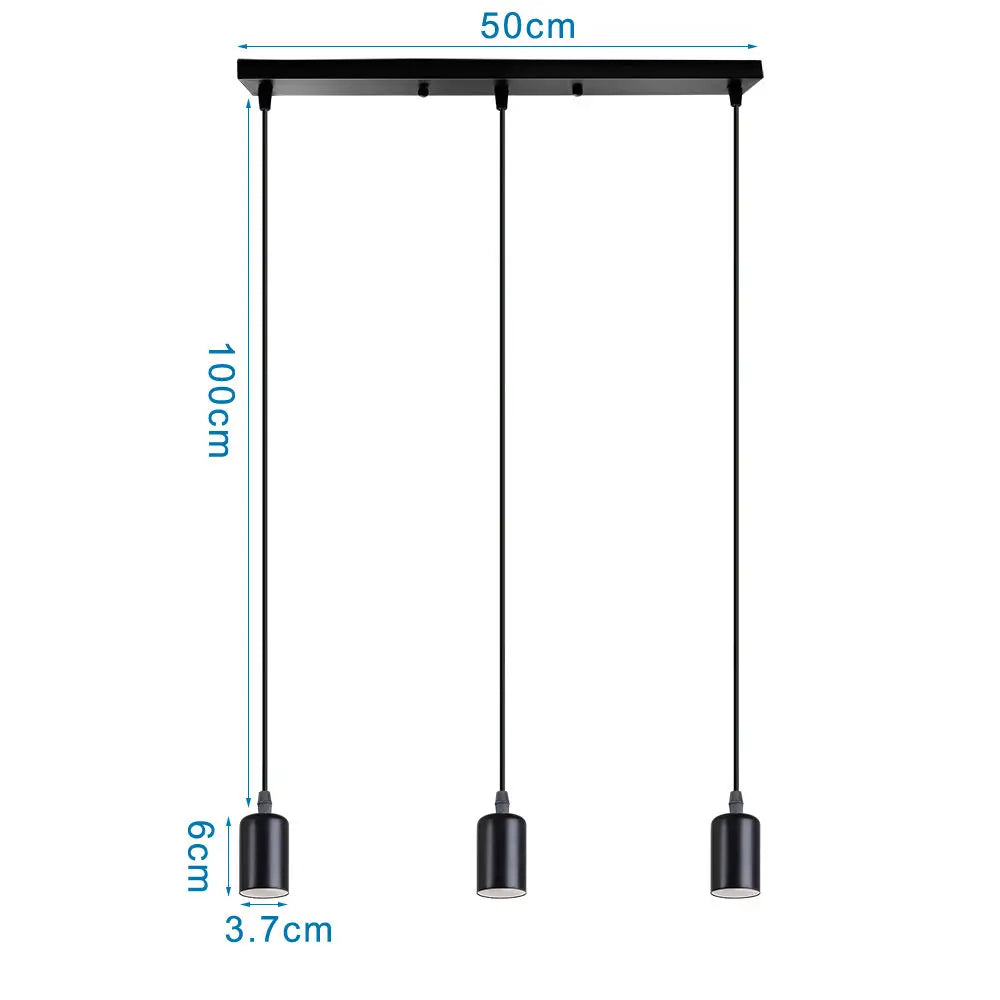 3 Heads Vintage Pendant Lights Wood Hanging Lamp Chandelier Industrial for Loft Dinning Living Room Kitchen Lighting Fixture LED
