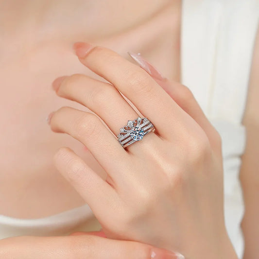 Pure hypoallergenic substrate encases 2ct moissanite for women’s four-prong crown luxury ring with soft PT950 platinum sheets