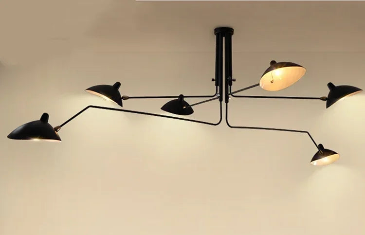 Industry Ceiling Lamp Nordic Black Spider Light Led Iron Black Ceiling Light for Home Decor Living Room Led Chandeliers Lights