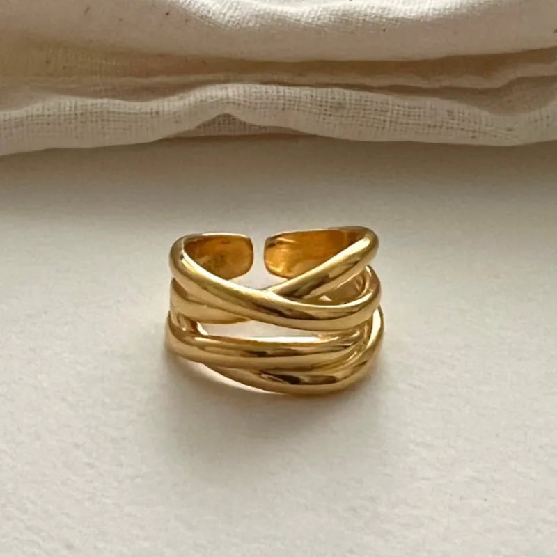 925 Sterling Silver Rings for Women Couple Minimalist Handmade Simple Wide Open Ring Prevent Allergy Jewelry Party Wedding Gift