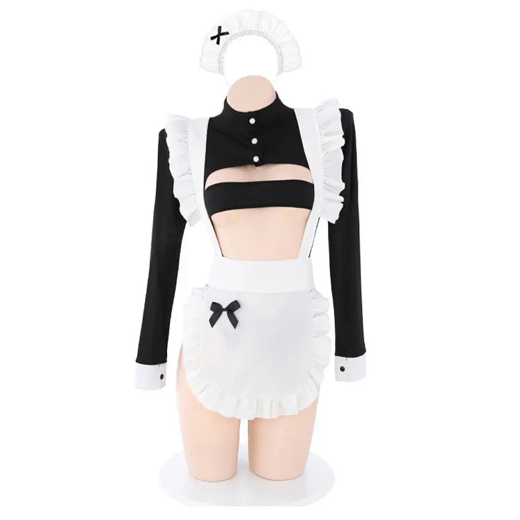 Sexy Cosplay Lingerie 2024 New Lolita Anime Uniform Porn Open Bra Erotic Costume Schoolgirls Long Sleeve Round Neck Baby Doll