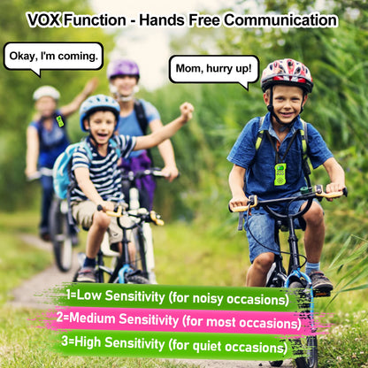 AWANFI Walkie Talkies 4 Packs Rechargeable  for kids, Long Range Flashlight 8 Channel, USB Type C for Camping, Hiking, Gifts