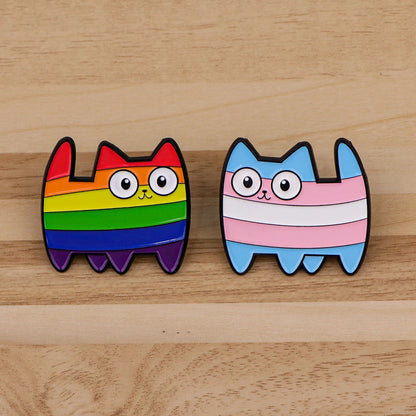 Cute Animal Rainbow Cat Enamel Pin LGBT Gay Brooches for Women Men Lapel Pins Badges on Backpack Gay Accessories Jewelry Gifts