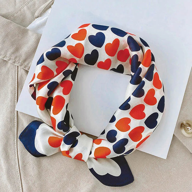 Silk Scarf For Bag Lady Neck Tie 100% Silk Scarf Luxury Brand Print Flower Stripe Plaid Dot Bandana Hair Tie Handkerchief Gifts