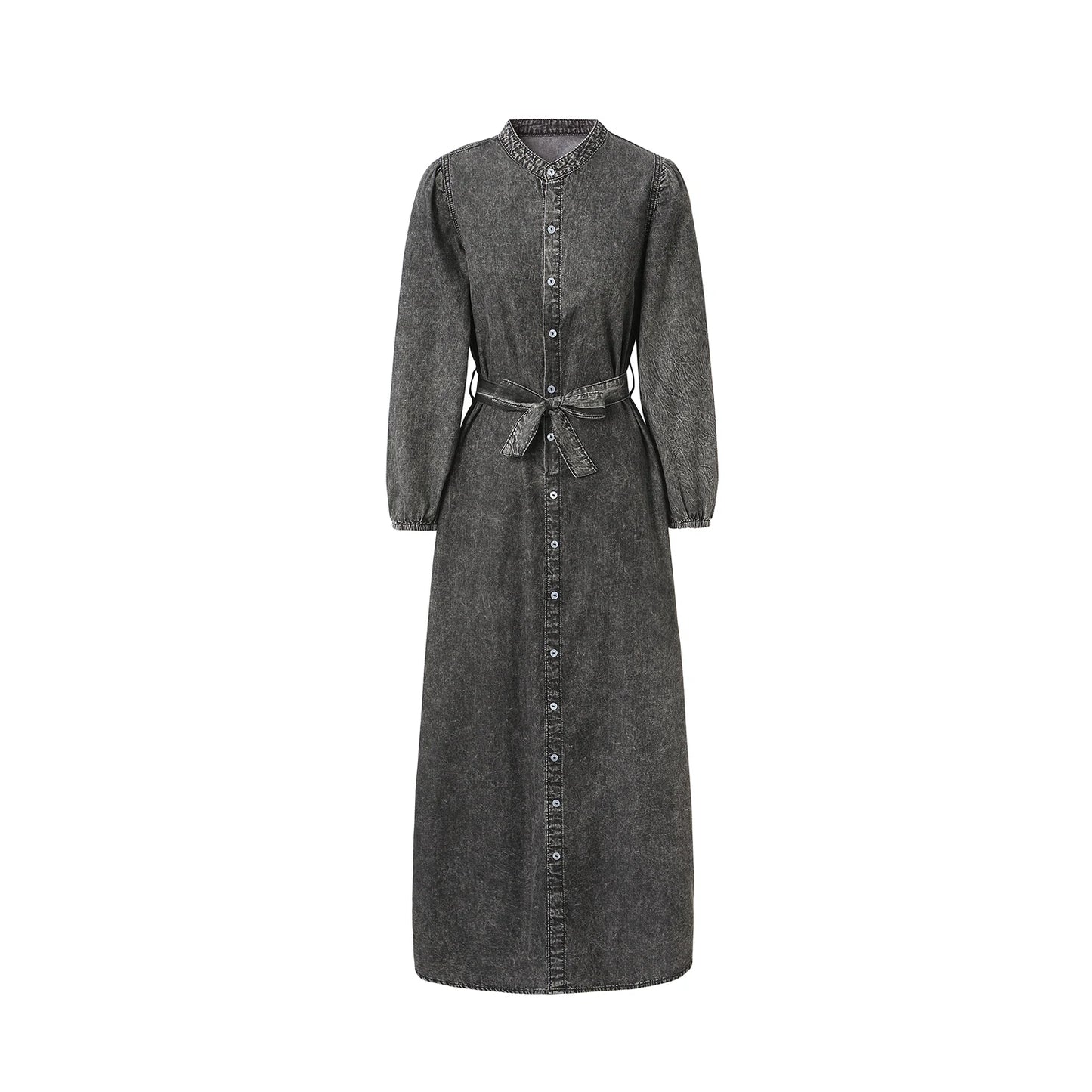 AP SS26 Women Lightweight Denim Dress Cotton Black and Blue Maxi Dress