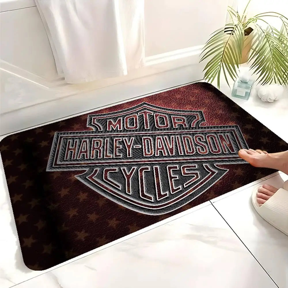 Motorcycle H-Harley D-Davidson Door Mat Kids Room Bedroom Decoration Balcony Anti-Slip Doormat Living Room Doormat Area Rug