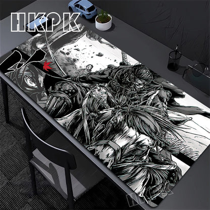 Large Computer Gamer Table Mat Ghost of Tsushima Samurai  Mouse Pad Laptop Desk Mats PC Mousepad Non-slip Rubber keyboard Pads