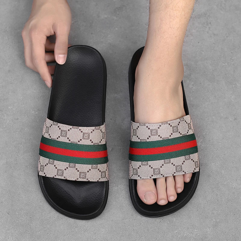Fashion Brand Slippers for Men Ultra Soft Slides Non-slip Wear-resistant Sandals Men Casual Summer Indoor Outdoor Slippers