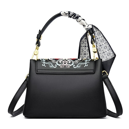 Fashion Embroidery Shoulder Bag Women Designer High Quality Leather Handbag Purse Ladies Small Crossbody Messenger Bag Female
