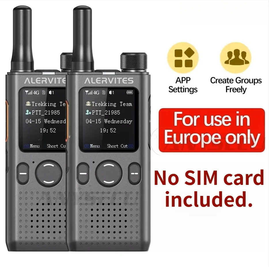 2PC BAOFENG AT1 Walkie Talkie 4G/5G Radio POC Unlimited Distance Group Call 2200mAh OLA PTT Portable Ham Radio 2PCS EU Version