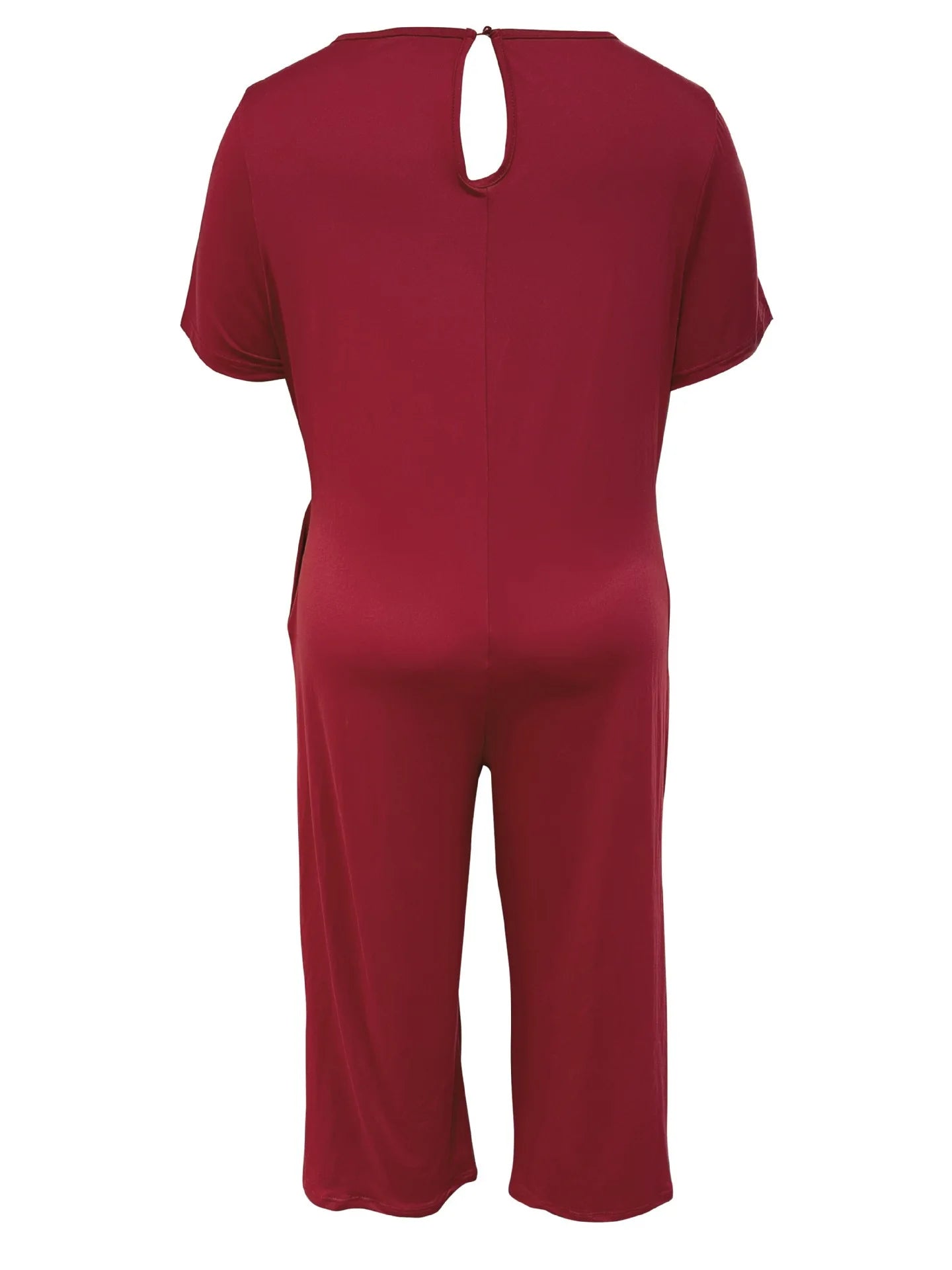 Plus Size 0XL-5XL Summer Rompers Overalls Women's Solid Color Jumpsuit with Pockets Casual Fashion Short Sleeve Jumpsuits