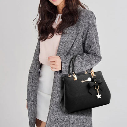 Women Messenger Bags With Flower Pendant Office Ladies Fashion Totes Pure Handbag For Female New Crossbody Shoulder Bags