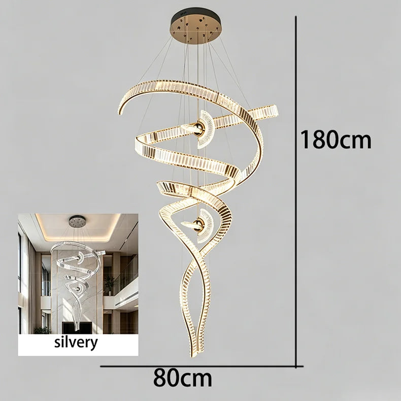 Nordic Home Decoration Stair Chandelier LED Pendant Lights Modern Ceiling Light Indoor Lighting Fixtures For Living Room Bedroom