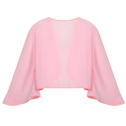 Womens 3/4 Sleeve Chiffon Cardigan Bolero Jacket Summer Elegant Wedding Party Bridal Dress Cover Ups Wraps Shawls Shrug