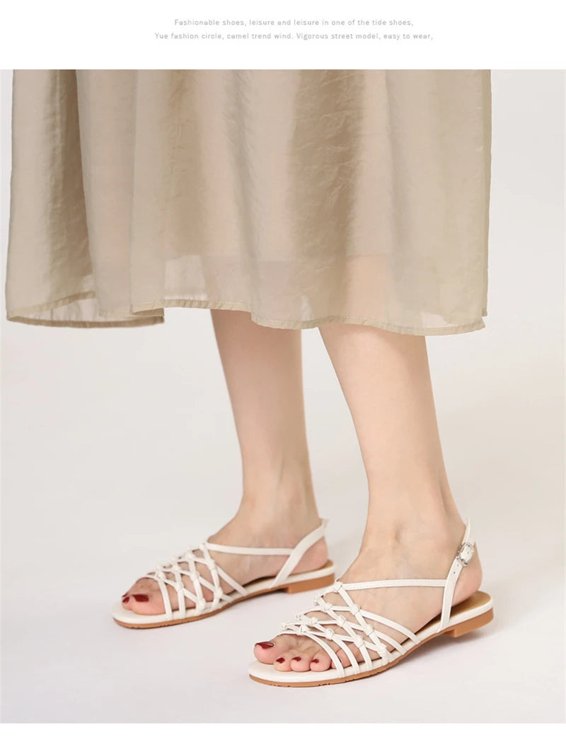 ZAROY Luxury Gold Gladiator Flat Sandals Woman Summer Narrow Band Open Toe Roman Shoes Casual Strap Sandalia Zapatos босон